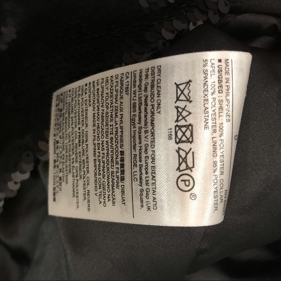 EUC Banana Republic BR Sequined Tuxedo Jacket Sz 0 - Picture 4 of 8